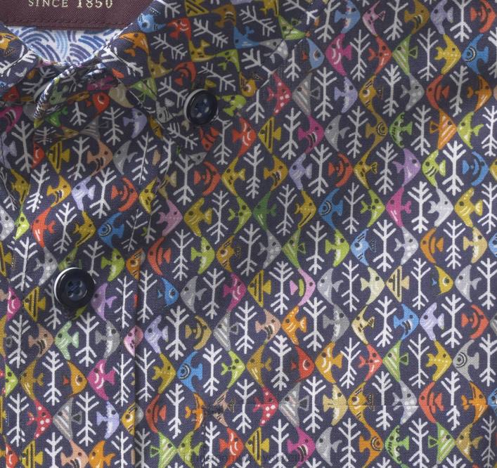 Johnston & Murphy garçon chemise imprimée à manches courtes pour garçon TXRN1414 vêtements multi poisson marine