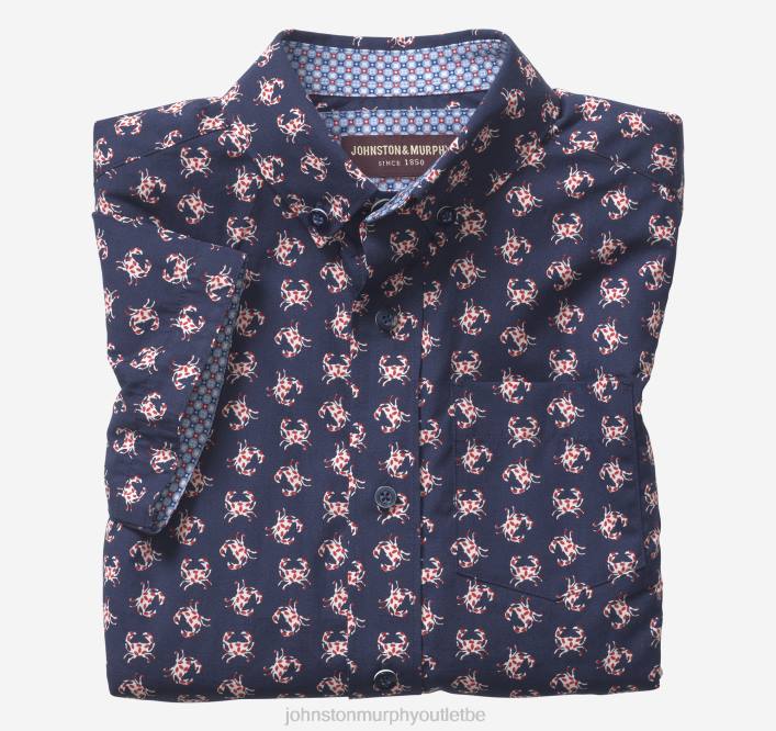 Johnston & Murphy garçon chemise imprimée à manches courtes pour garçon TXRN1418 vêtements crabe marin