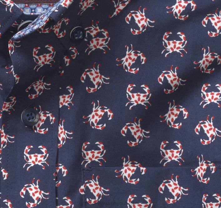 Johnston & Murphy garçon chemise imprimée à manches courtes pour garçon TXRN1418 vêtements crabe marin