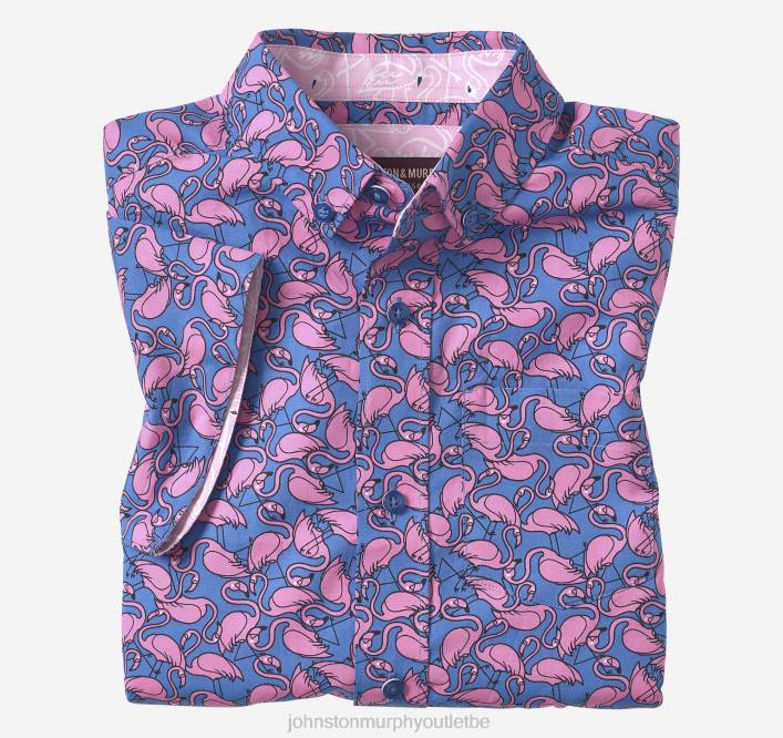 Johnston & Murphy garçon chemise imprimée à manches courtes pour garçon TXRN1420 vêtements flamant bleu
