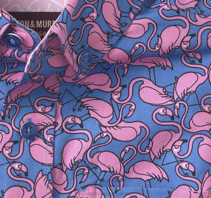 Johnston & Murphy garçon chemise imprimée à manches courtes pour garçon TXRN1420 vêtements flamant bleu