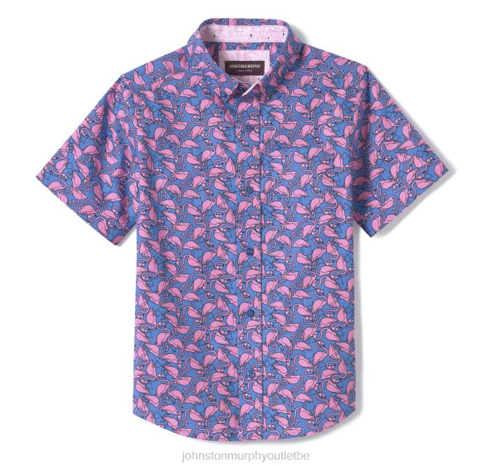 Johnston & Murphy garçon chemise imprimée à manches courtes pour garçon TXRN1420 vêtements flamant bleu