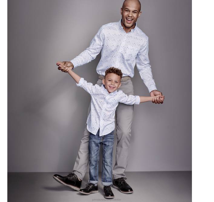 Johnston & Murphy garçon chemise imprimée à manches longues pour garçon TXRN1392 vêtements avion blanc