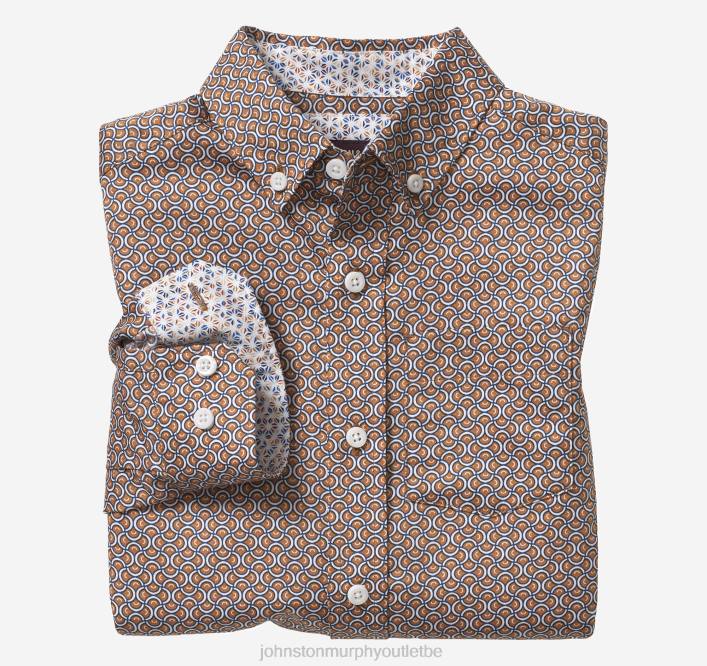 Johnston & Murphy garçon chemise imprimée à manches longues pour garçon TXRN1394 vêtements arc tournant orange