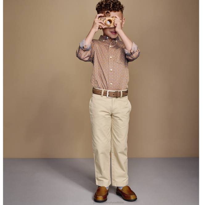 Johnston & Murphy garçon chemise imprimée à manches longues pour garçon TXRN1394 vêtements arc tournant orange