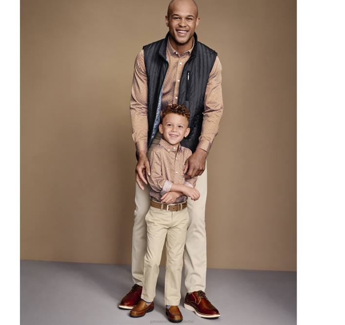 Johnston & Murphy garçon chemise imprimée à manches longues pour garçon TXRN1394 vêtements arc tournant orange