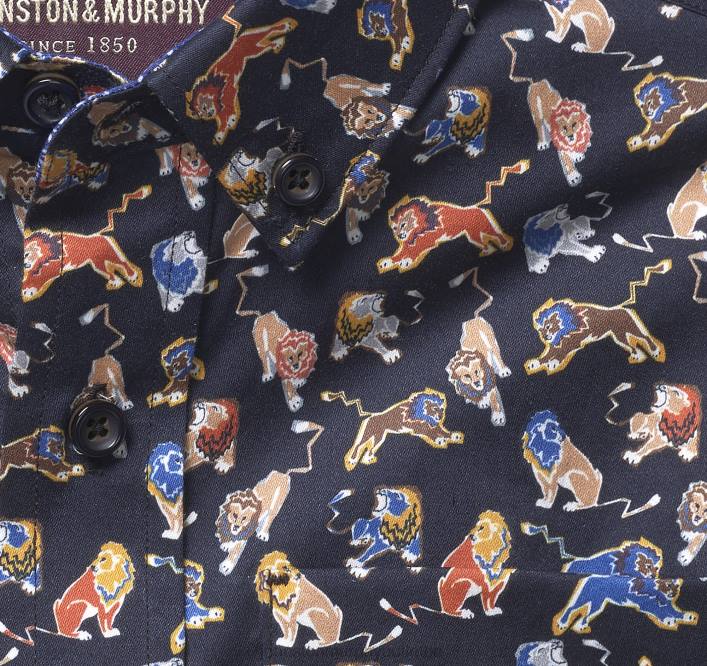 Johnston & Murphy garçon chemise imprimée à manches longues pour garçon TXRN1424 vêtements Lion noir