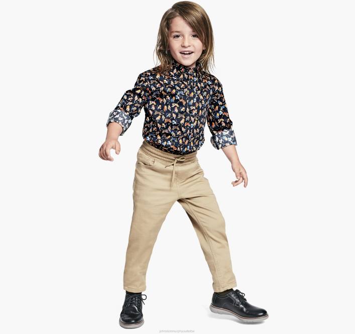 Johnston & Murphy garçon chemise imprimée à manches longues pour garçon TXRN1424 vêtements Lion noir