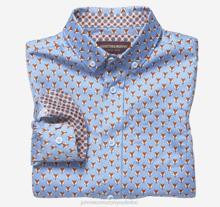 Johnston & Murphy garçon chemise imprimée à manches longues pour garçon TXRN1426 vêtements renard bleu