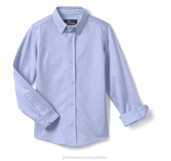 Johnston & Murphy garçon chemise à manches longues extensible xc flex pour garçon TXRN1385 vêtements oeil d'oiseau bleu