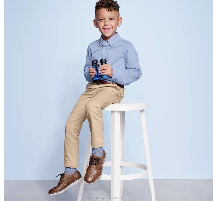 Johnston & Murphy garçon chemise à manches longues extensible xc flex pour garçon TXRN1385 vêtements oeil d'oiseau bleu