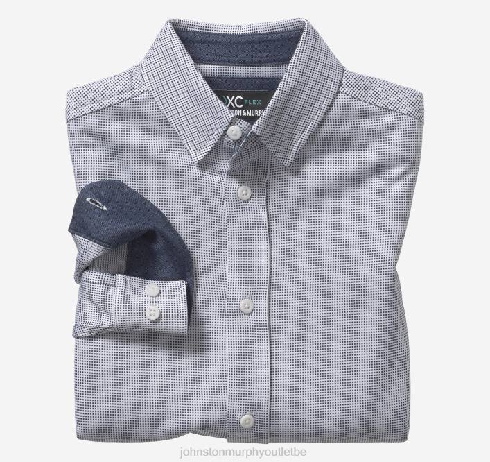 Johnston & Murphy garçon chemise à manches longues extensible xc flex pour garçon TXRN1386 vêtements micro pois bleu marine