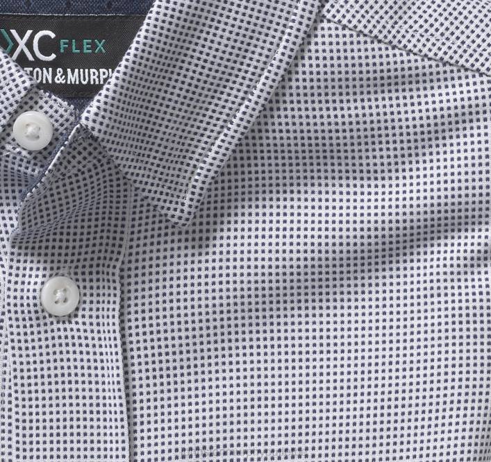 Johnston & Murphy garçon chemise à manches longues extensible xc flex pour garçon TXRN1386 vêtements micro pois bleu marine