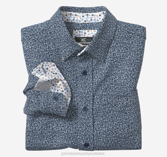 Johnston & Murphy garçon chemise à manches longues extensible xc flex pour garçon TXRN1387 vêtements cachemire bleu marine