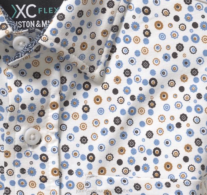 Johnston & Murphy garçon chemise à manches longues extensible xc flex pour garçon TXRN1388 vêtements imprimé fleur ronde blanche