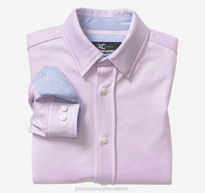 Johnston & Murphy garçon chemise à manches longues extensible xc flex pour garçon TXRN1389 vêtements vérification de l'épingle rose