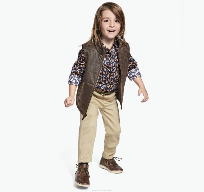 Johnston & Murphy garçon gilet en coton vieilli pour garçon TXRN1429 vêtements brun