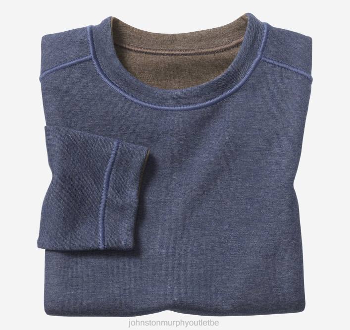 Johnston & Murphy garçon col rond uni réversible pour garçon TXRN1378 vêtements bleu marine/marron