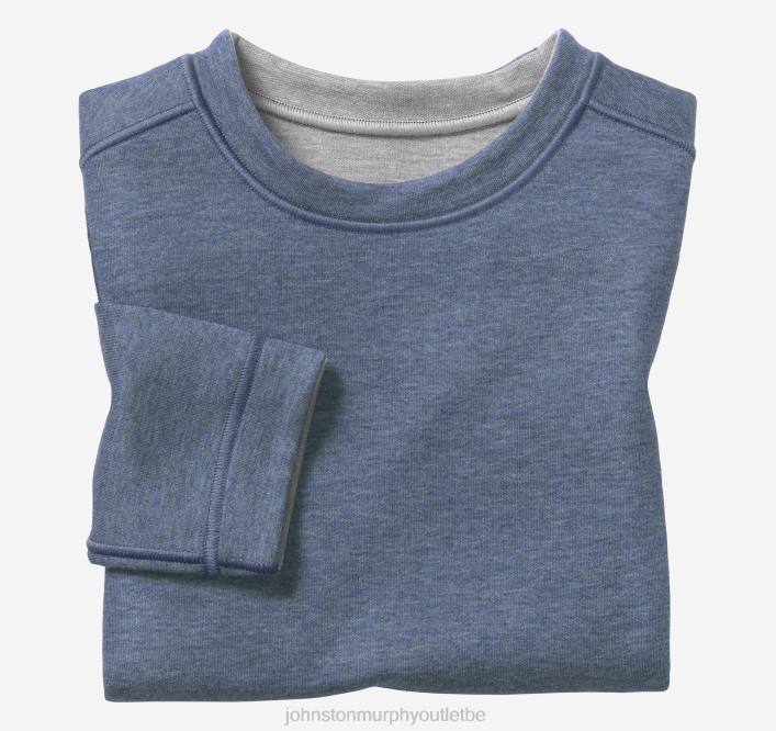 Johnston & Murphy garçon col rond uni réversible pour garçon TXRN1382 vêtements bleu/gris clair