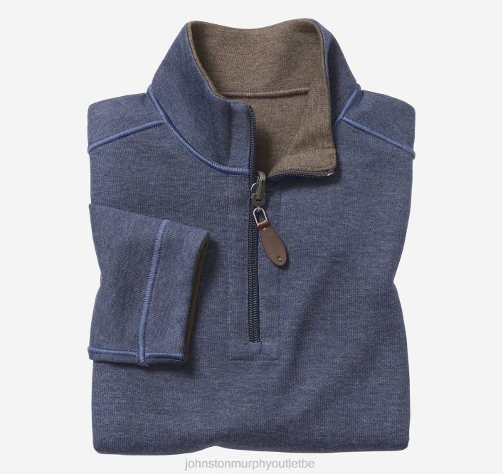 Johnston & Murphy garçon fermeture éclair uni réversible pour garçon TXRN1366 vêtements bleu marine/marron