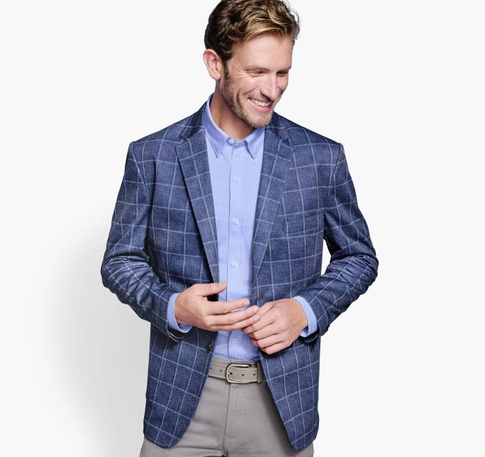 Johnston & Murphy unisexe blazer à carreaux xc flex TXRN505 vêtements carreaux bleus