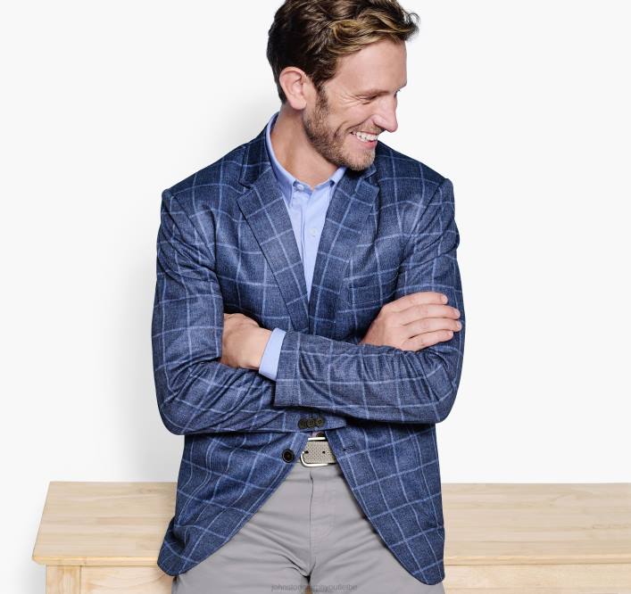 Johnston & Murphy unisexe blazer à carreaux xc flex TXRN505 vêtements carreaux bleus