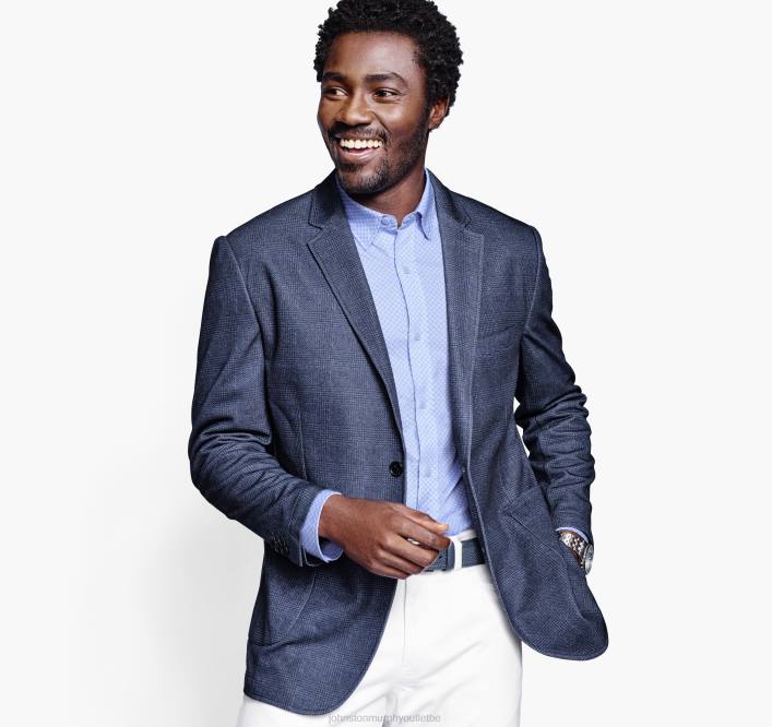 Johnston & Murphy unisexe blazer à carreaux xc flex TXRN525 vêtements carreaux Glen bleu marine