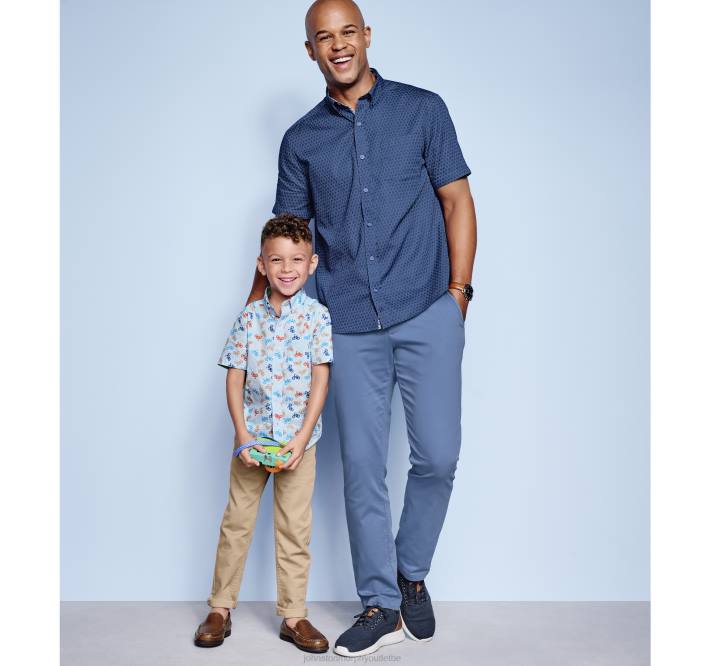 Johnston & Murphy unisexe chemise à manches courtes en coton texturé TXRN403 vêtements fleur liée bleu marine