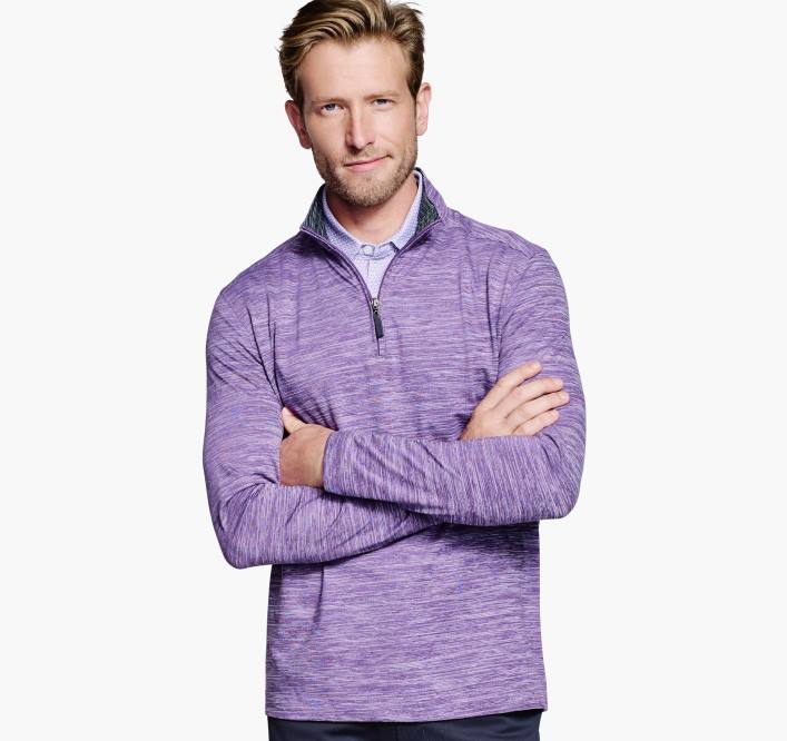 Johnston & Murphy unisexe XC4 Performance quart de zip TXRN879 vêtements violet