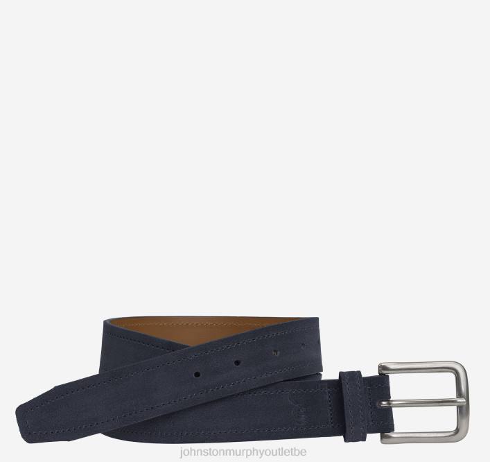 Johnston & Murphy Hommes ceinture Baudouin TXRN1084 accessoire daim anglais bleu marine