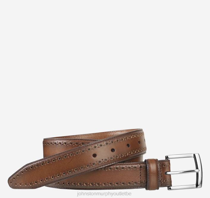 Johnston & Murphy Hommes ceinture à bords perforés TXRN1022 accessoire bronzer