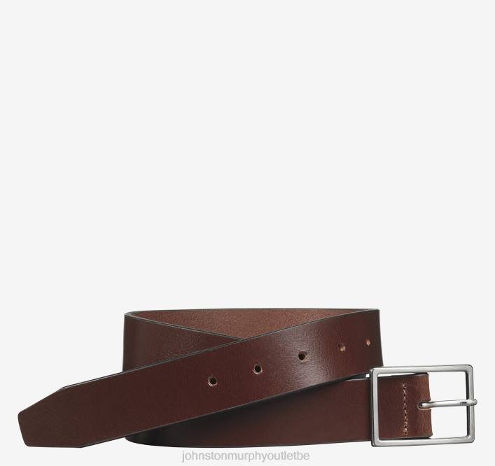 Johnston & Murphy Hommes ceinture à boucle en nickel poli TXRN1043 accessoire brun