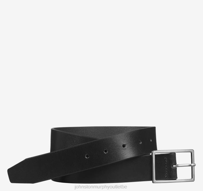Johnston & Murphy Hommes ceinture à boucle en nickel poli TXRN1044 accessoire noir