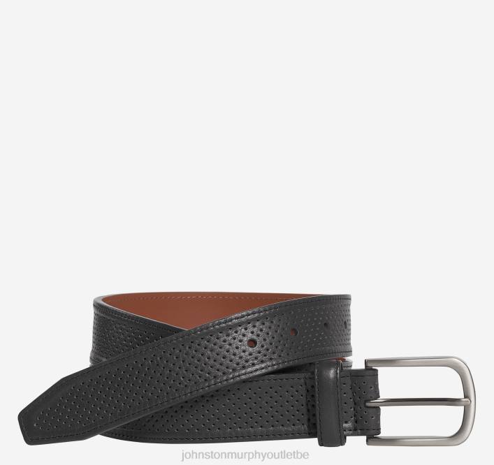 Johnston & Murphy Hommes ceinture en cuir souple perforé TXRN960 accessoire noir