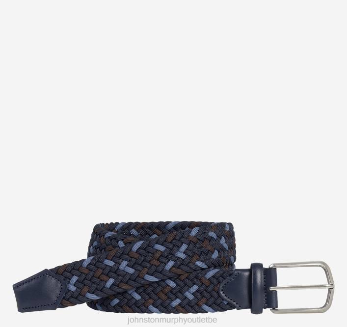 Johnston & Murphy Hommes ceinture en mailles stretch tissées TXRN1103 accessoire bleu marine/multicolore