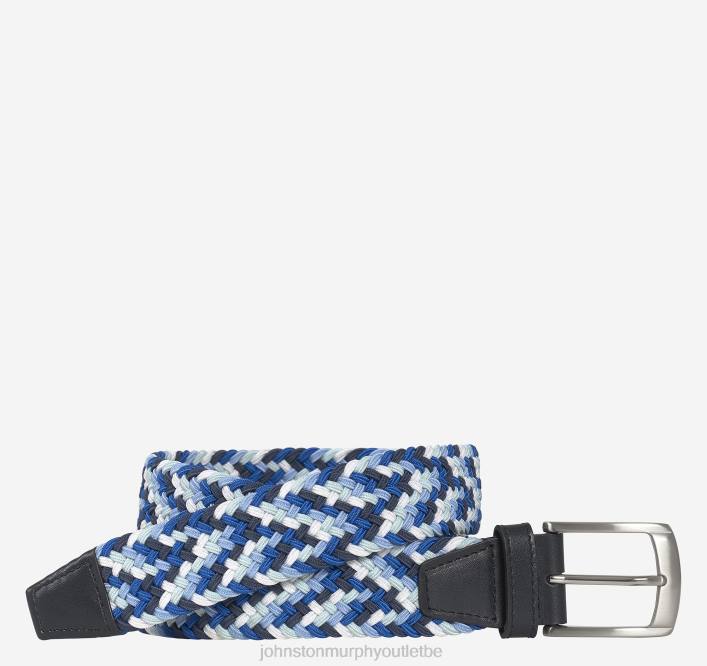 Johnston & Murphy Hommes ceinture en mailles stretch tissées TXRN1134 accessoire bleu multicolore