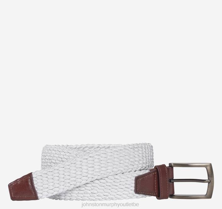 Johnston & Murphy Hommes ceinture en mailles stretch tissées TXRN1136 accessoire blanc