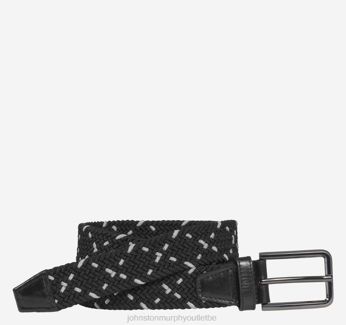 Johnston & Murphy Hommes ceinture en mailles stretch tissées TXRN1142 accessoire gris-noir