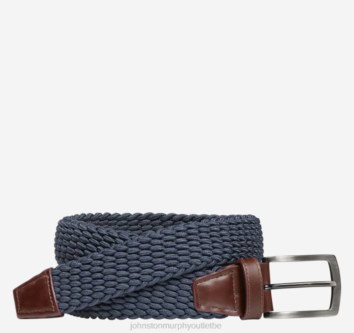 Johnston & Murphy Hommes ceinture en mailles stretch tissées TXRN1144 accessoire marine