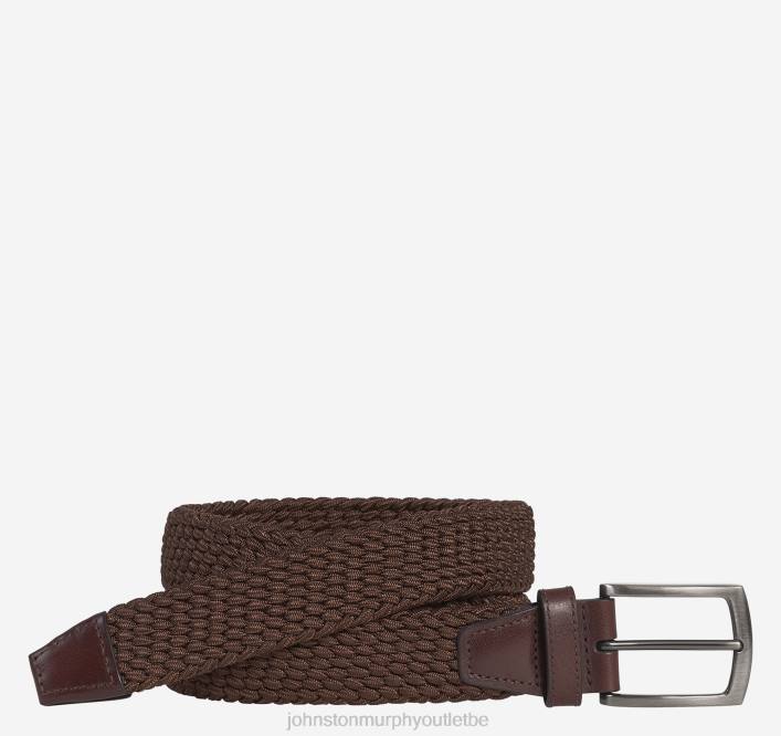 Johnston & Murphy Hommes ceinture en mailles stretch tissées TXRN1146 accessoire brun