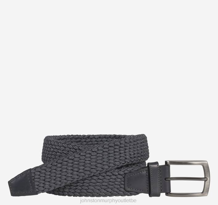 Johnston & Murphy Hommes ceinture en mailles stretch tissées TXRN1147 accessoire charbon