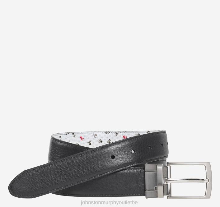 Johnston & Murphy Hommes ceinture réversible en cuir imprimé TXRN979 accessoire noir/crânes