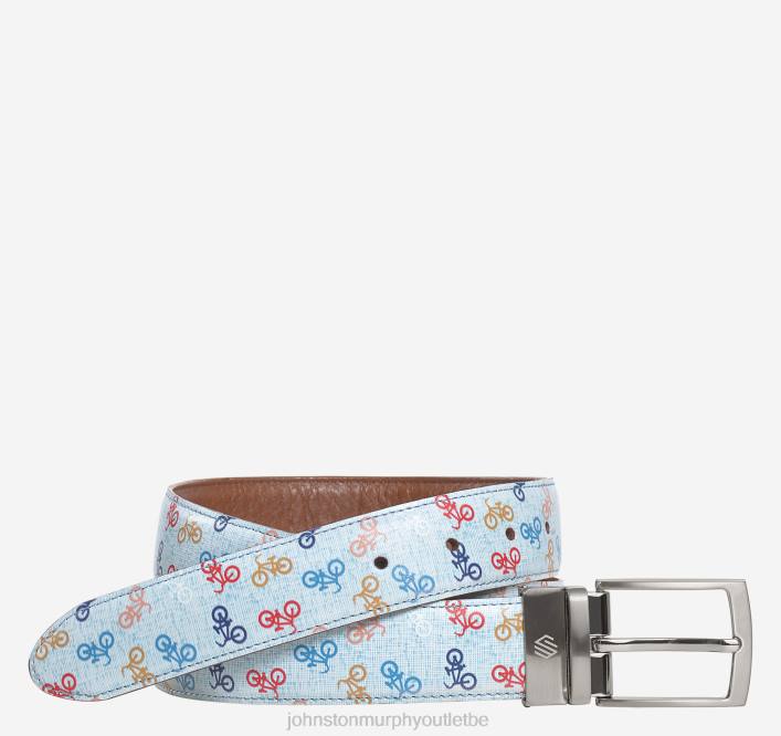 Johnston & Murphy Hommes ceinture réversible en cuir imprimé TXRN981 accessoire bronzage/vélos
