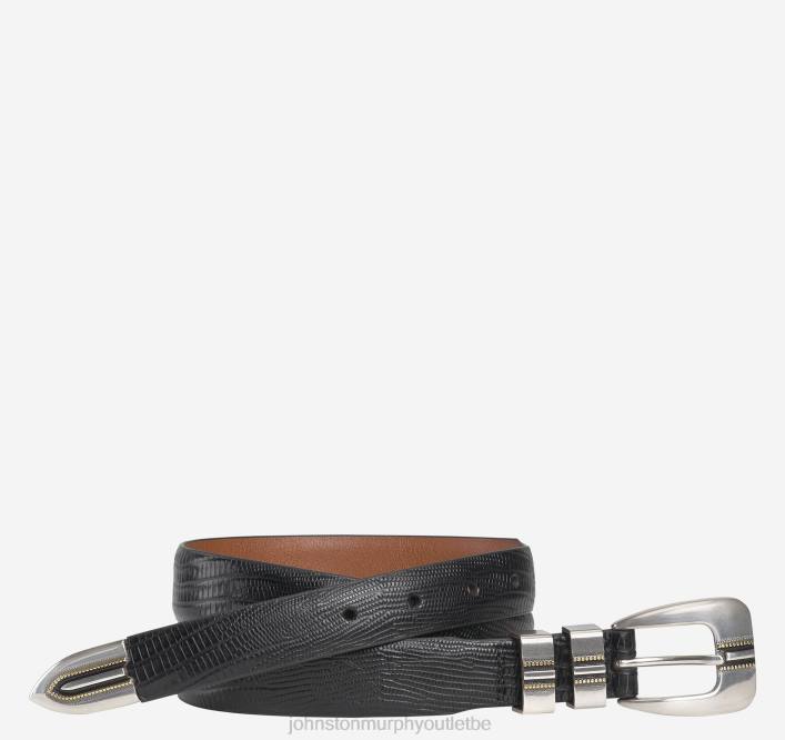 Johnston & Murphy Hommes ceinture ranger en grain de lézard TXRN998 accessoire noir