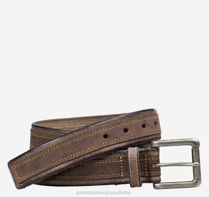 Johnston & Murphy Hommes ceinture superposée en daim TXRN993 accessoire brun