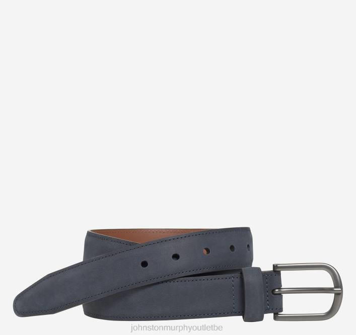 Johnston & Murphy Hommes ceinture à surpiqûres contrastées huilée TXRN1020 accessoire marine