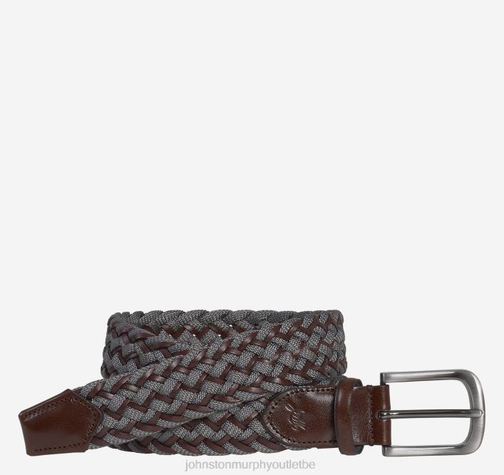 Johnston & Murphy Hommes ceinture tissée jameson TXRN1089 accessoire anthracite/marron