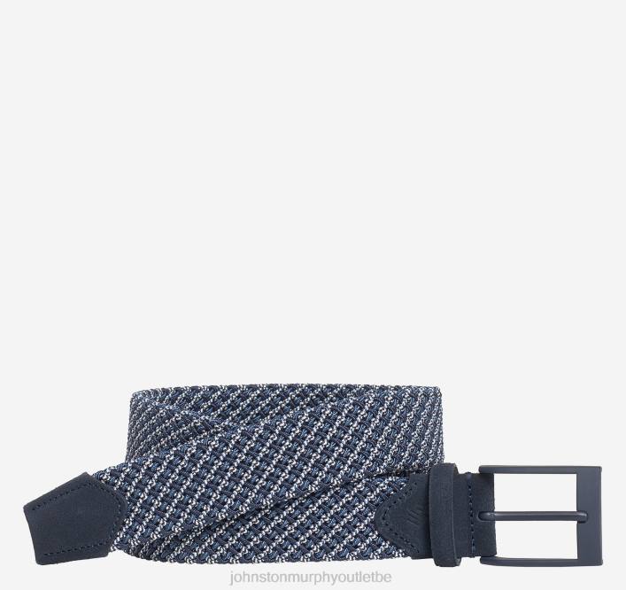 Johnston & Murphy Hommes ceinture tissée tubulaire TXRN1065 accessoire bleu marine/blanc