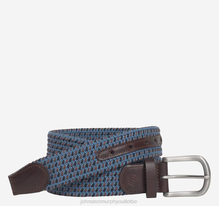 Johnston & Murphy Hommes ceinture tressée multicolore TXRN1128 accessoire bleu marine/bleu/marron