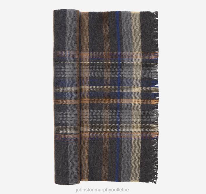 Johnston & Murphy Hommes écharpe à chevrons TXRN1164 accessoire gris/camel multicolore